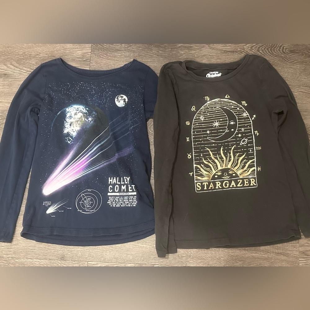 Girls Space & Sun/Moon Long Sleeve Size 7/8